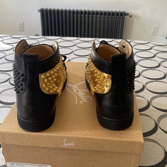 Christian Louboutain Red Bottoms, Men’s Size US (12) EU (45) Black & Gold - Picture 3 of 7